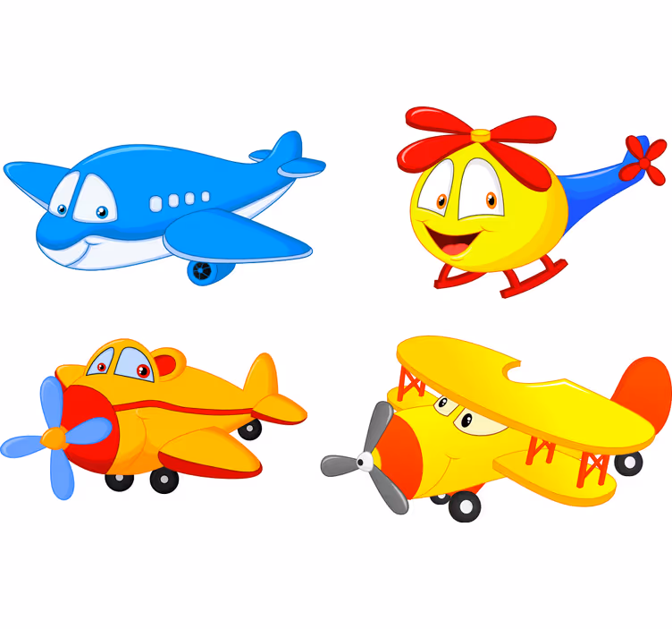 Roleta děti s letadly a helikoptérami s tvářemi - TenStickers