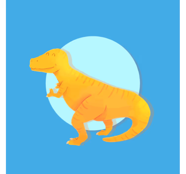 Roleta děti se žlutým t-rexem v nordickém stylu - TenStickers