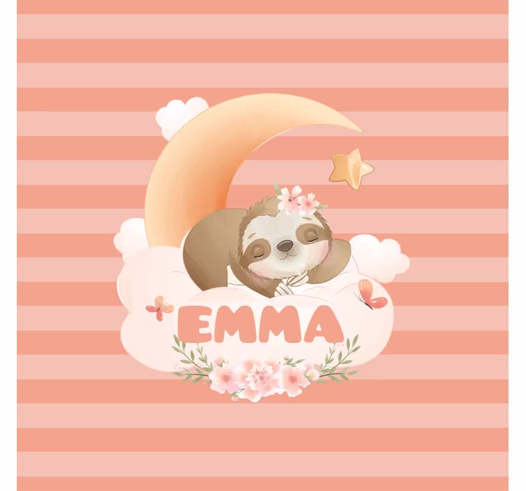 Roleta děti roztomilý lenochod s jménem - TenStickers