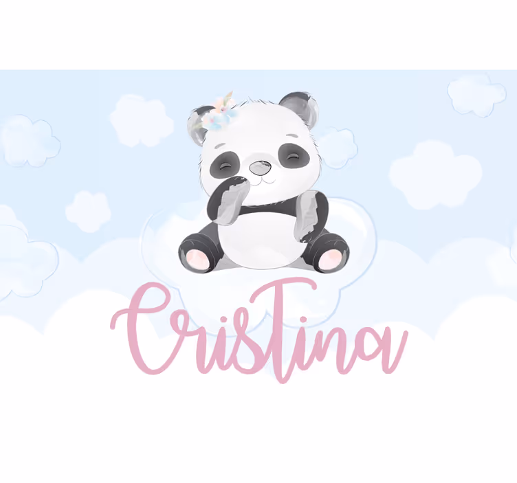 Roleta děti roztomilá panda pro holčičku s jménem - TenStickers