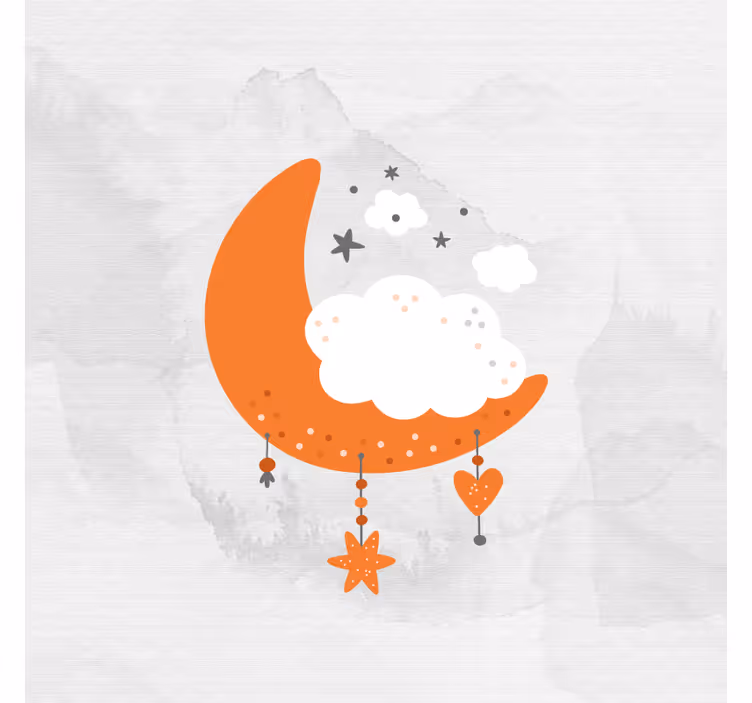 Roleta děti minimalistický měsíc a mraky - TenStickers