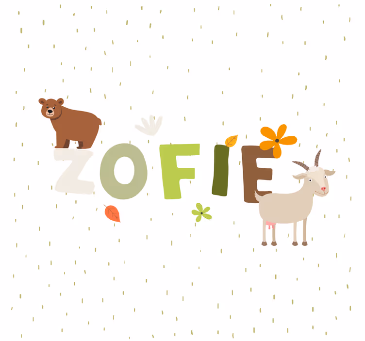 Roleta děti s lesními zvířaty a jménem - TenStickers