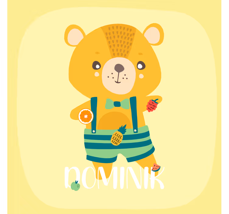 Roleta děti medvídek s osobním jménem - TenStickers