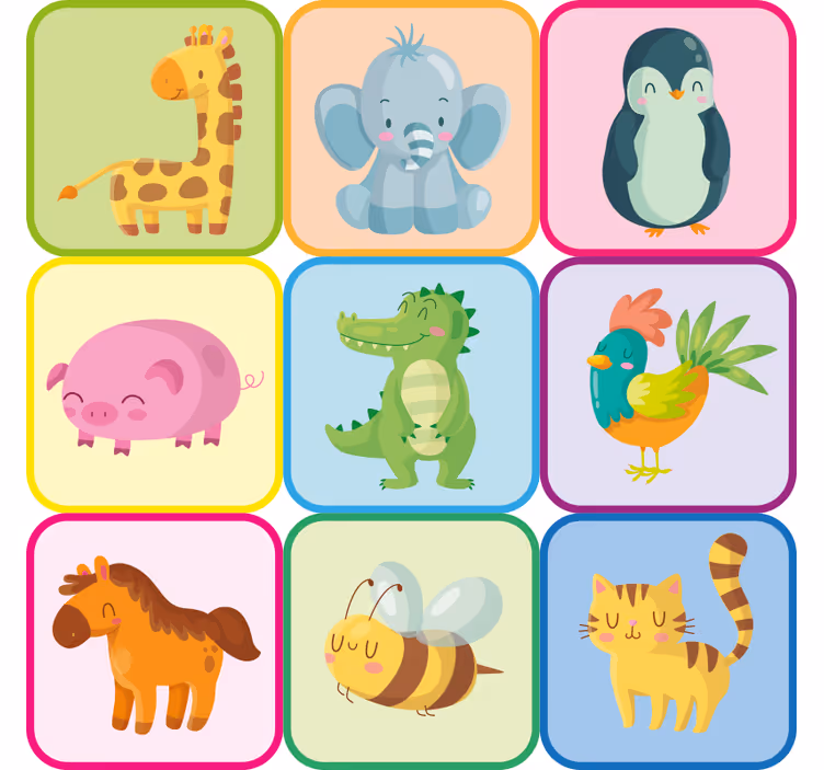 Roleta děti s nálepkou zvířátek na nábytek - TenStickers