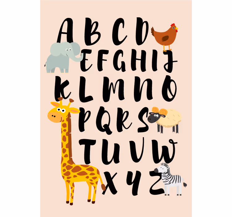 Roleta děti zvířátka hrající si s abecedou - TenStickers