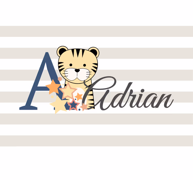 Roleta děti roztomilý tygr se jménem - TenStickers