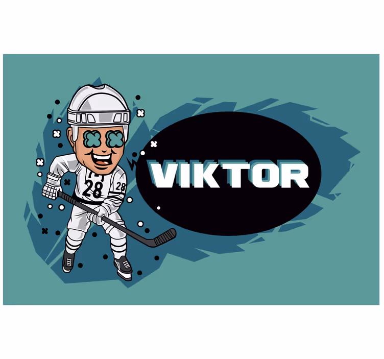 Roleta děti vtipný hokejista s jménem - TenStickers