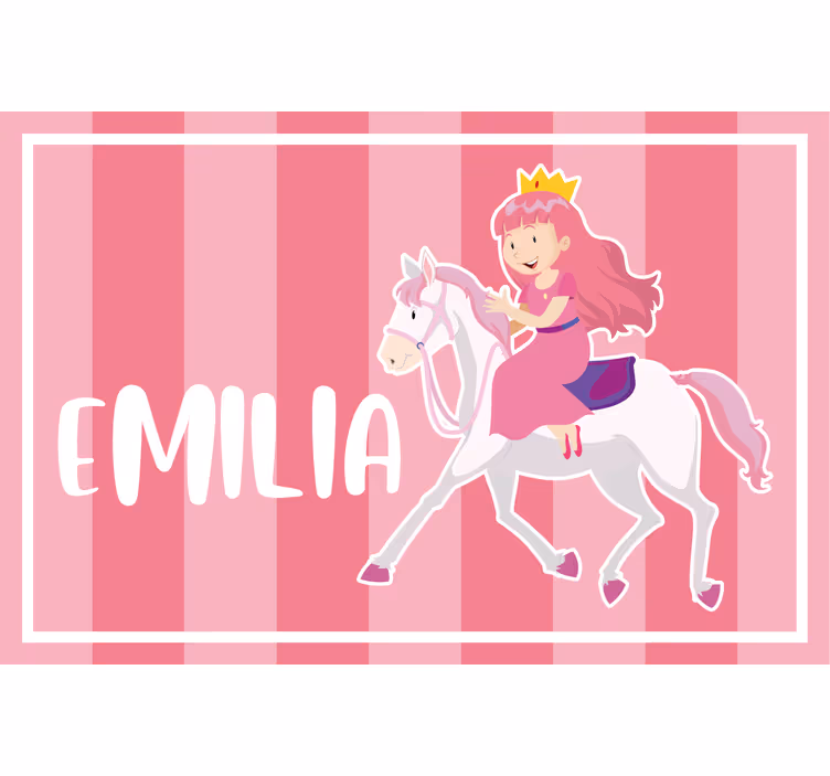 Roleta děti růžová princezna na bílém koni - TenStickers