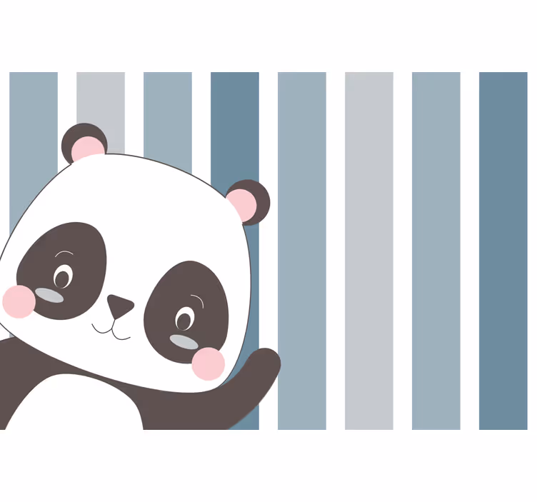 Roleta děti s pozadím šťastné pandy a pruhy - TenStickers