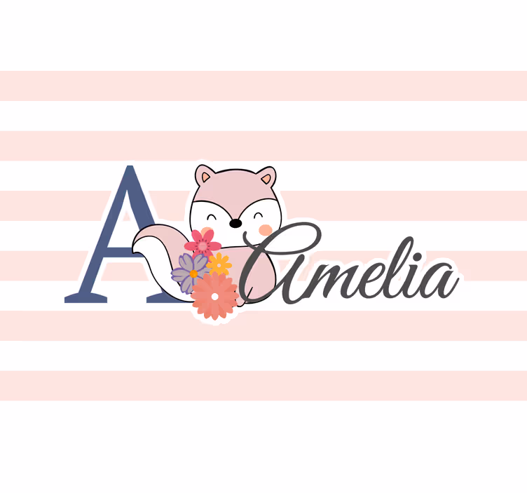 Roleta děti roztomilá veverka se jménem - TenStickers