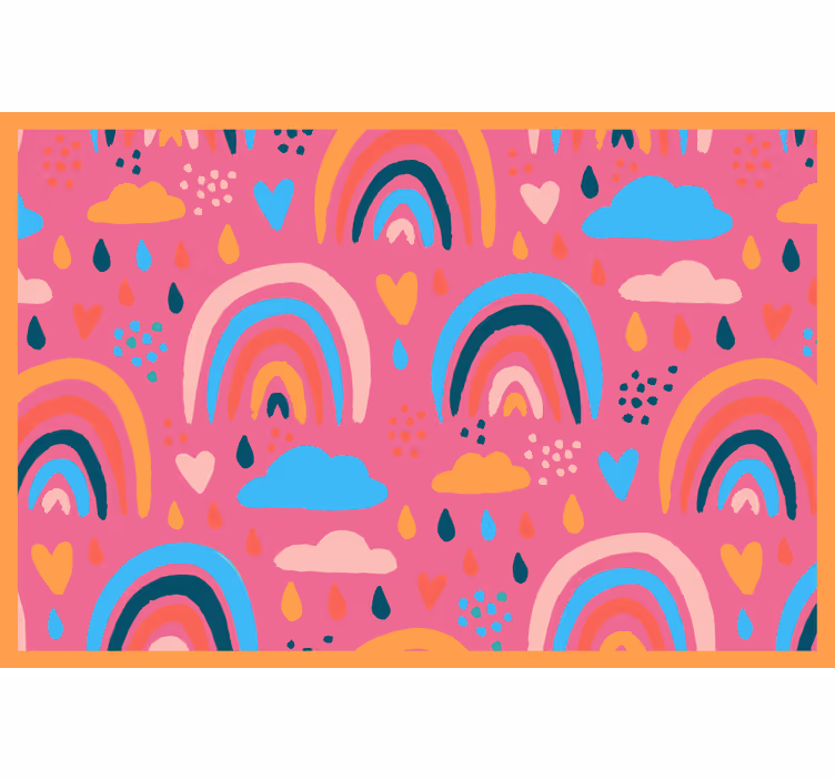 Roleta děti s minimalistickými duhovými motivy na růžové - TenStickers