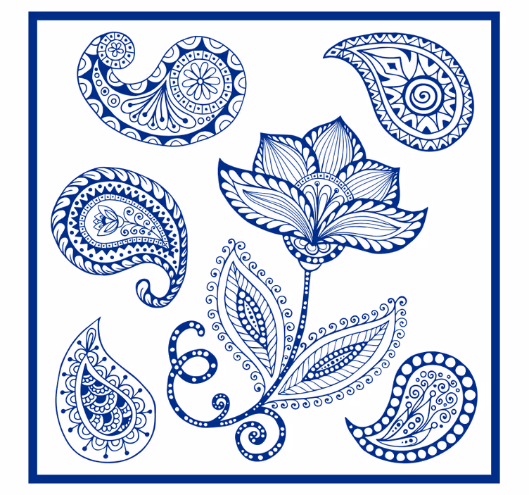 Roleta kuchyně s paisley vzorem a květinami - TenStickers