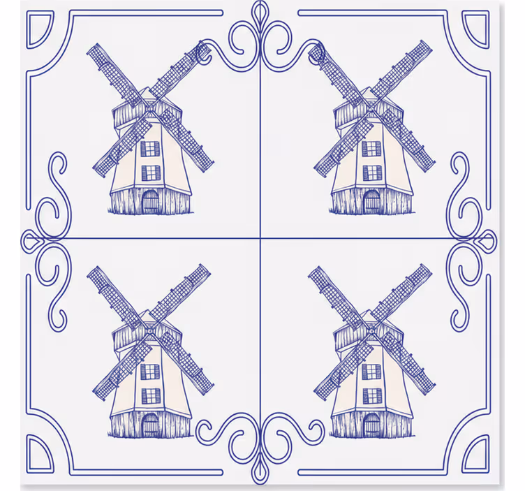 Roleta kuchyně design Čtyř mlýnů - TenStickers
