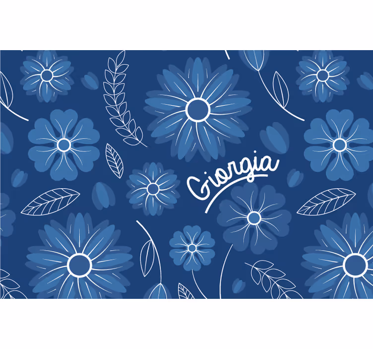 Modrá roleta elegantní design modrých květin - TenStickers