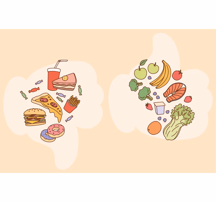 Béžová roleta ve tvaru dietního jídla - TenStickers