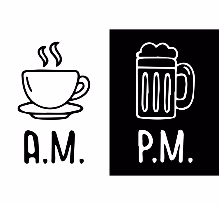 Černá roleta na kávu a pivo ráno i večer - TenStickers