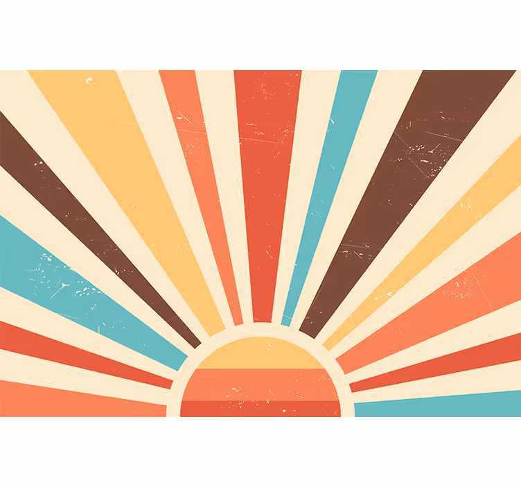 Oranžová roleta abstraktní vintage západ slunce - TenStickers