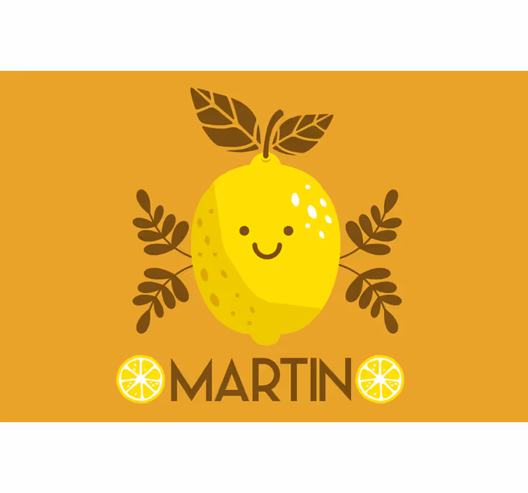 Oranžová roleta s usměvavými citrony na míru - TenStickers