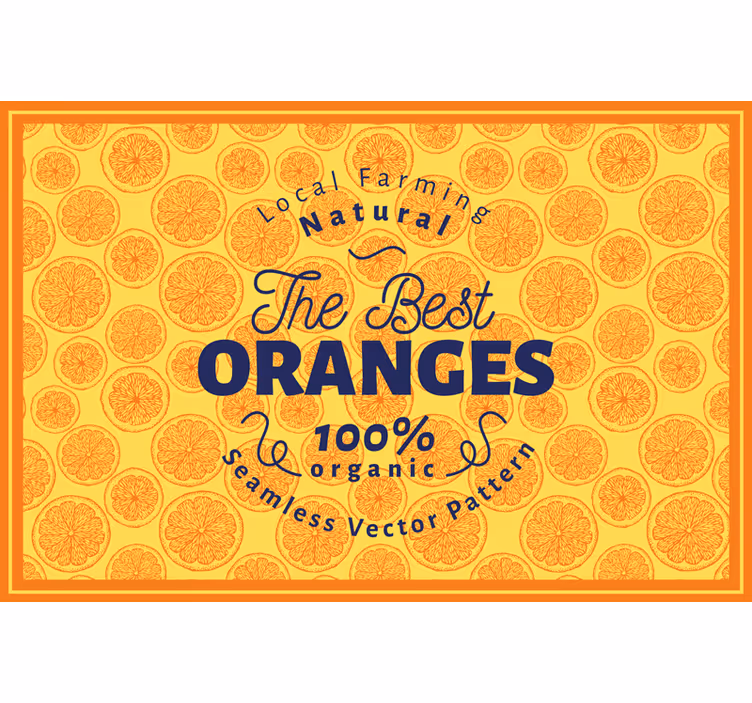 Oranžová roleta rám s ručně kresleným vzorem - TenStickers