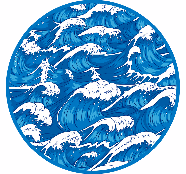 Roleta ložnice japonské vlny - TenStickers