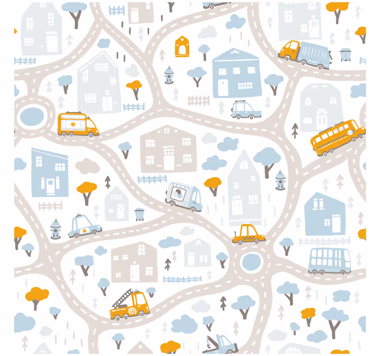 Roleta děti kreslená mapa silnic - TenStickers