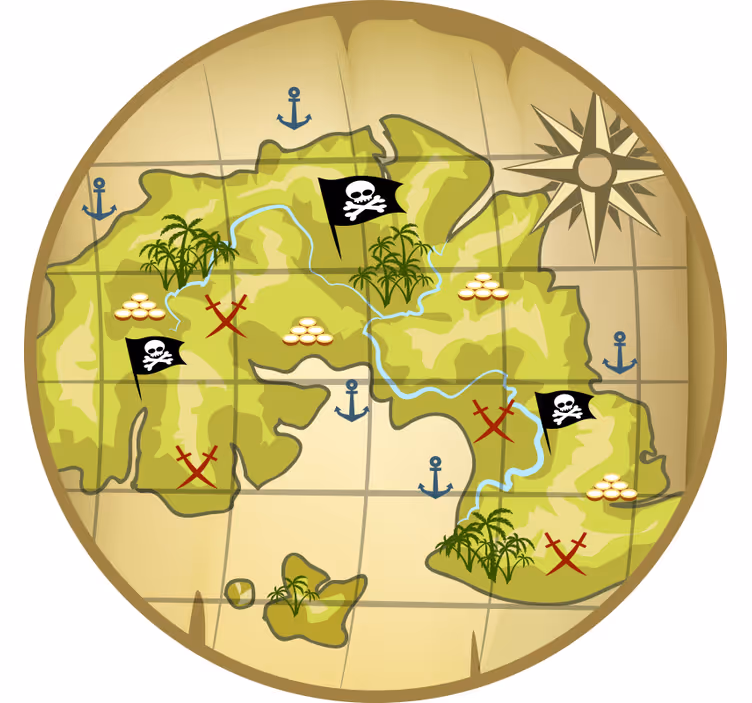 Roleta děti s mapou pirátského pokladu - TenStickers