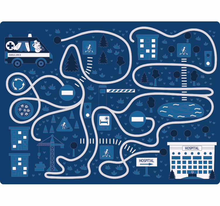 Roleta děti modrá severská cesta - TenStickers