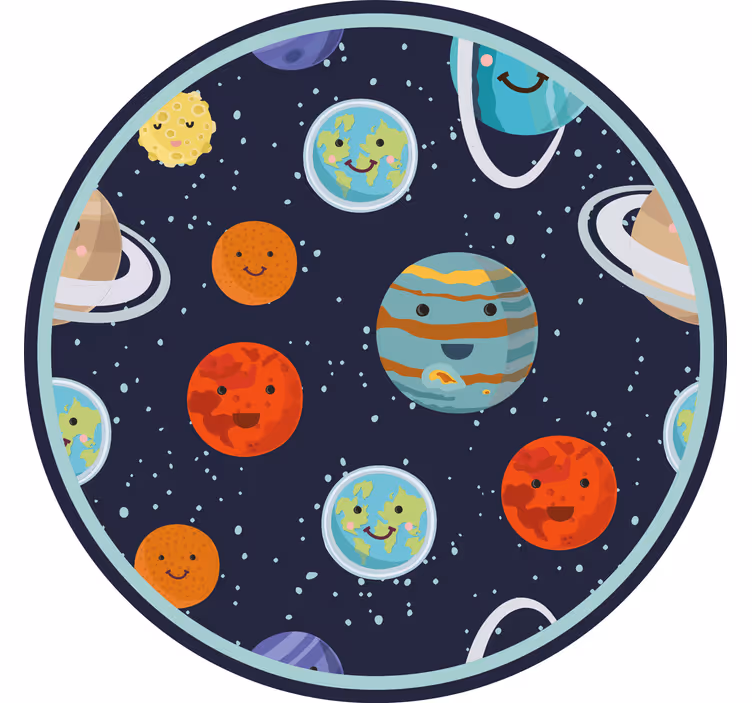 Roleta děti kruh usmívajících se planet - TenStickers