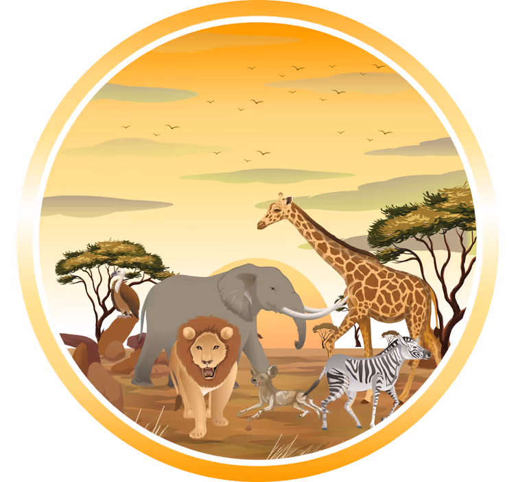 Roleta děti s africkými zvířaty a rostlinami - TenStickers