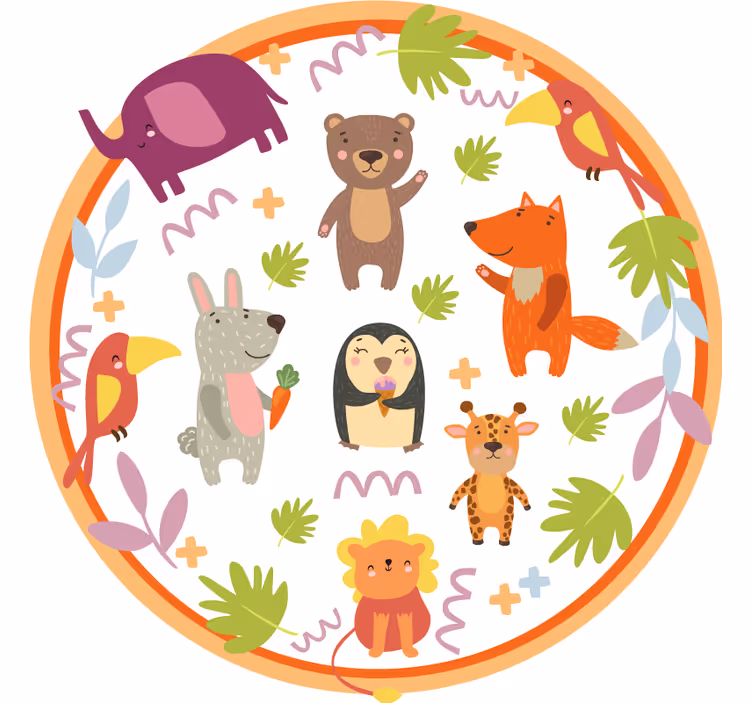 Roleta děti s roztomilými zvířátky ze zoo - TenStickers