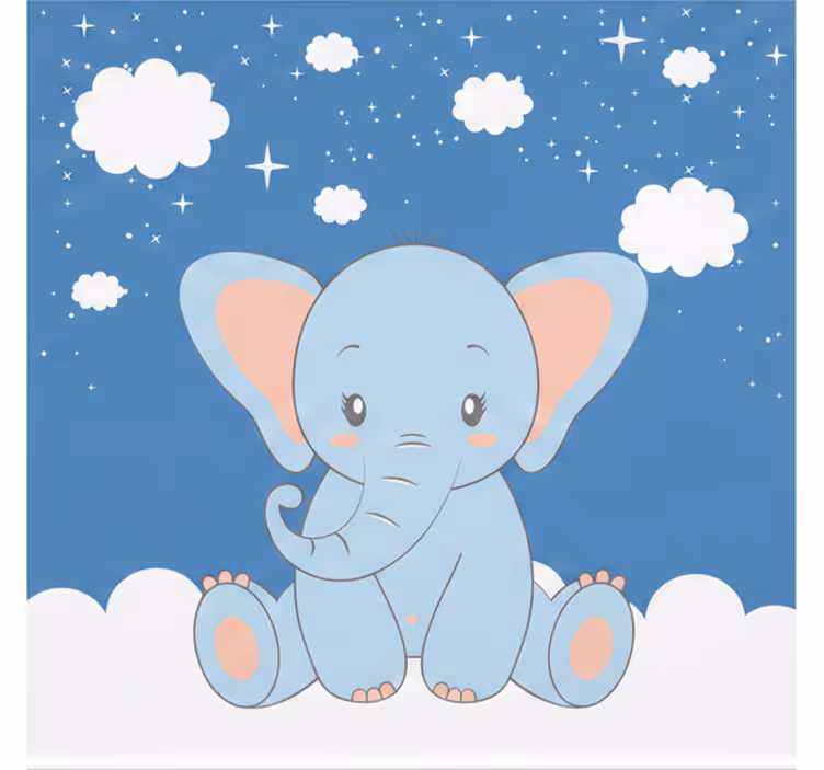 Roleta děti modrý roztomilý sloník - TenStickers