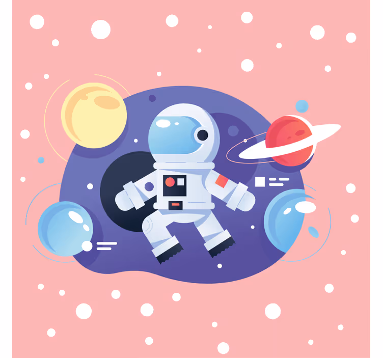 Roleta děti s různými symboly vesmírných postav - TenStickers