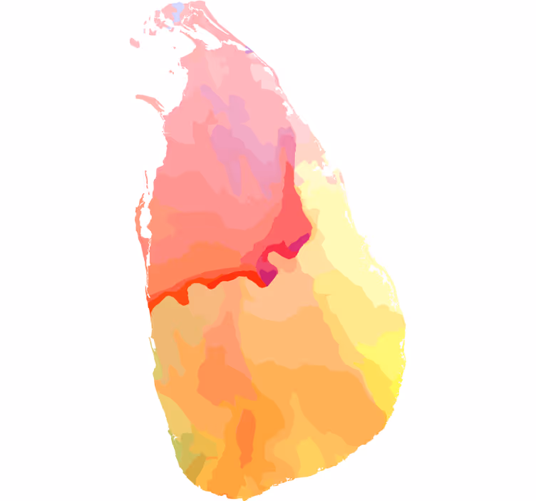 Roleta pro teenagery s akvarelovou mapou srí lanky - TenStickers