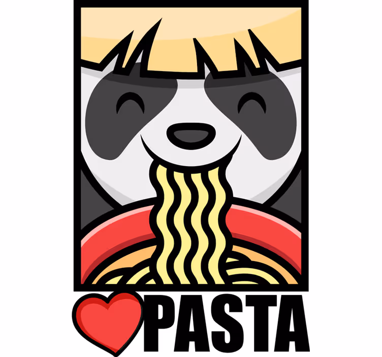 Roleta pro teenagery panda miluje těstoviny - TenStickers