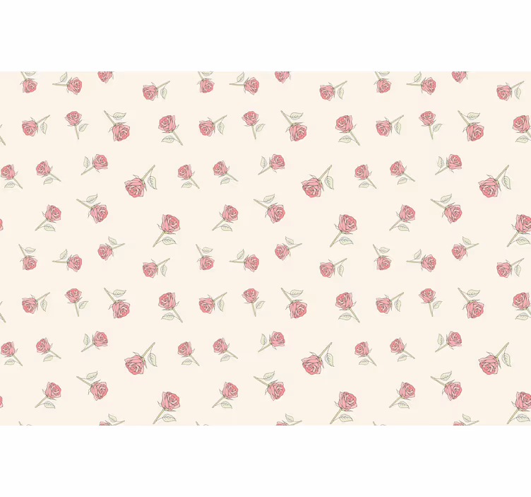 Béžová roleta s romantickým vintage růžovým vzorem - TenStickers