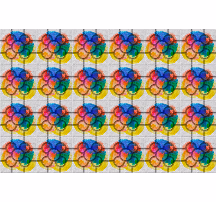 Vintage roleta barevné dlaždice z bilbaa - TenStickers