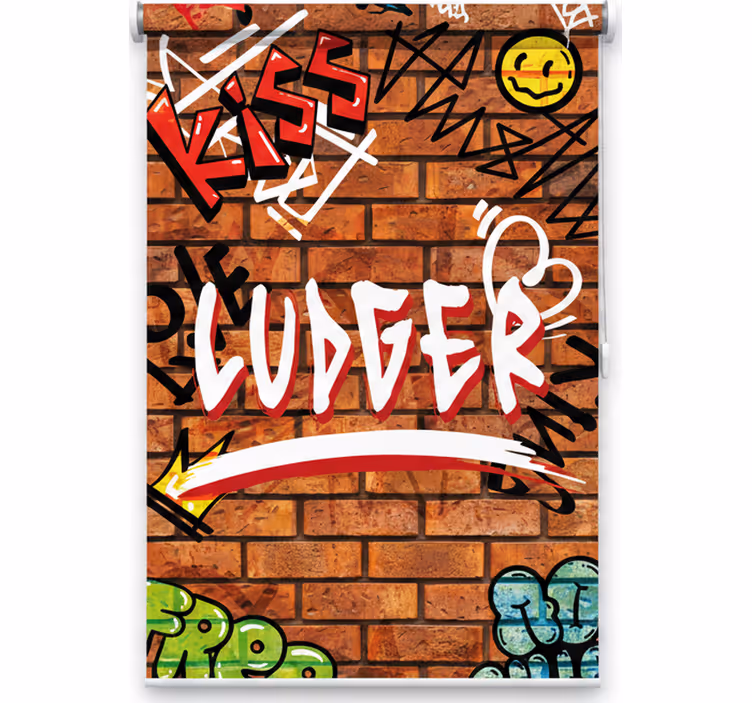 Roleta pro teenagery s graffiti na cihlách - TenStickers