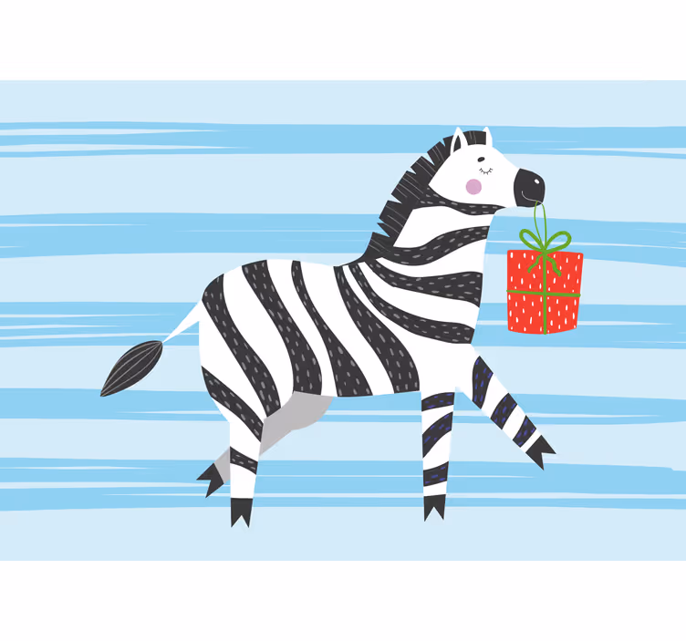 Zábavní roleta Šťastné narozeniny zebra - TenStickers