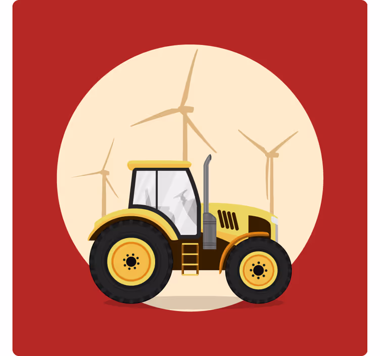 Zábavní roleta Žlutý a červený traktor - TenStickers
