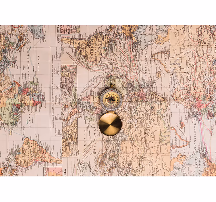 Rustikální roleta s vintage mapou světa - TenStickers
