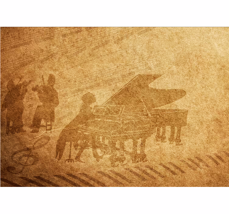 Rustikální roleta s vintage pianem - TenStickers