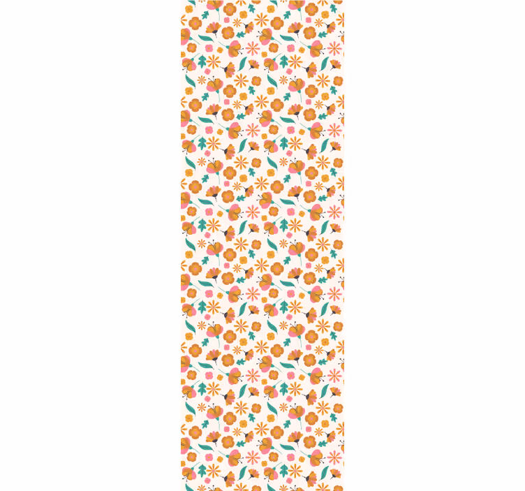 Oranžová roleta s květinami - TenStickers