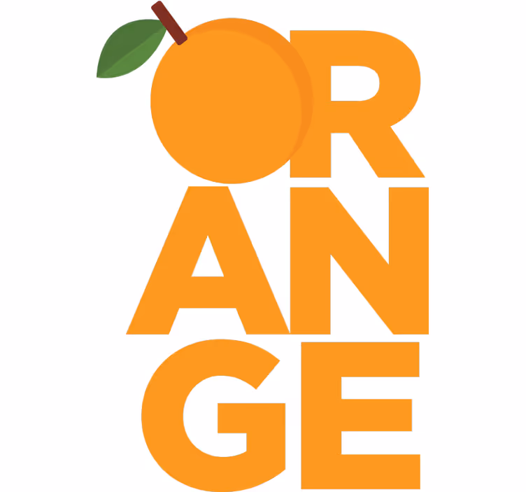 Oranžová roleta s oranžovým textem na samolepce - TenStickers