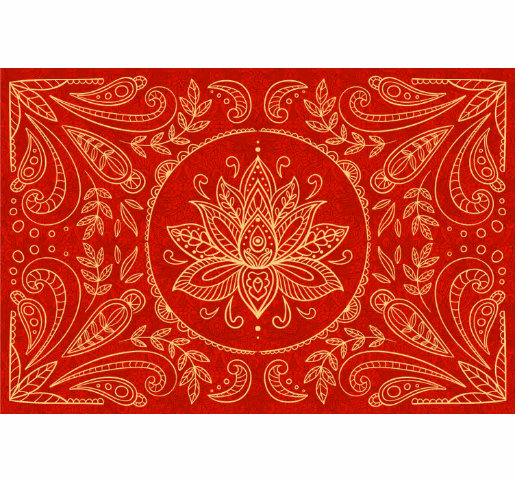 Červená roleta s designem vintage mandaly - TenStickers