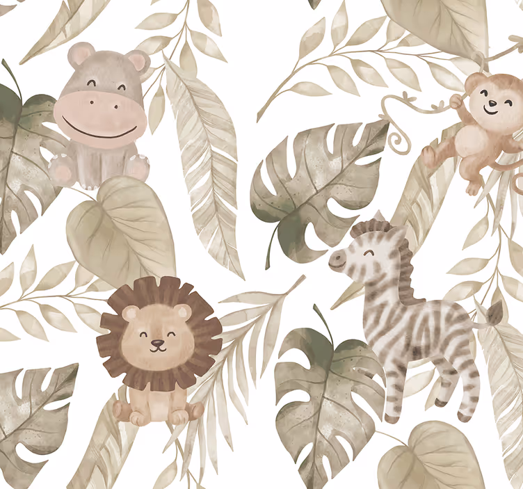Roleta bebé s béžovým jungle vzorem - TenStickers