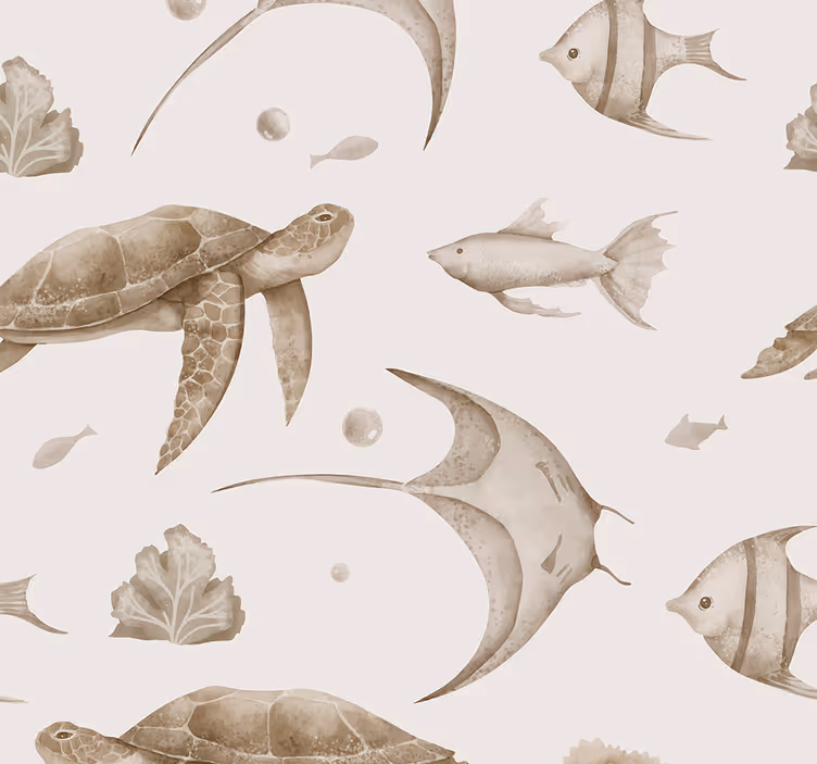 Roleta bebé vzor béžového oceánu - TenStickers