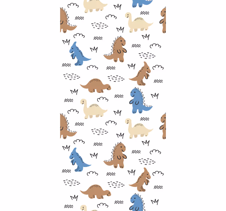 Roleta bebé Šťastní modří a hnědí dinosauři - TenStickers
