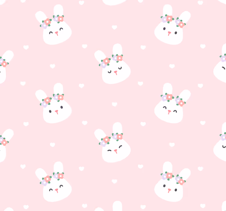 Roleta bebé roztomilé králíčky na růžovém pozadí - TenStickers