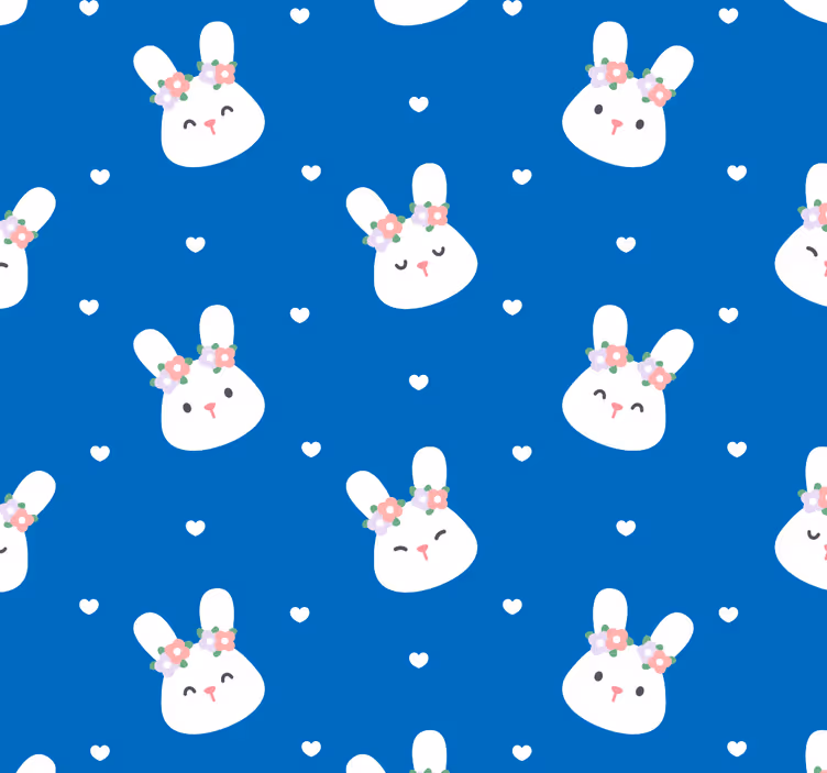 Roleta bebé roztomilé králíčky na modrém pozadí - TenStickers