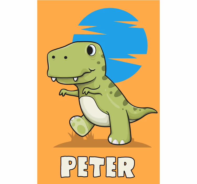 Zelená t-rex na zakázku tištěná okenní roleta - TenStickers